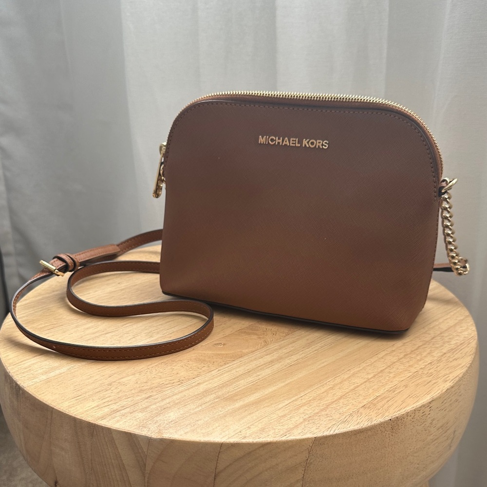 Michael Kors Tan Crossbody Bag with Gold Accents